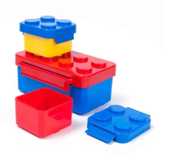 Build and Stack Lego Bento Lunchbox Set for Toddlers and Kids, BPA Free, Travel, School