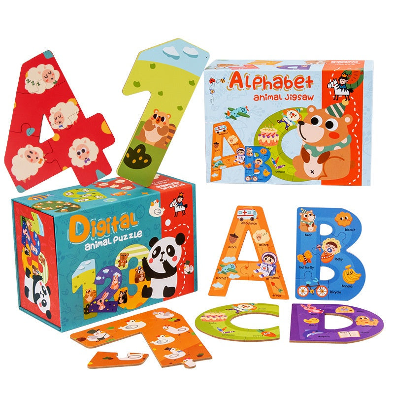 Animal Alphabet and Number Jigsaw Puzzle