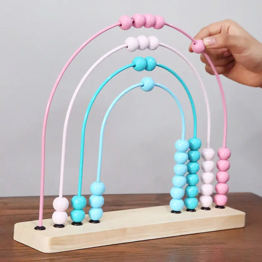 Wooden Rainbow Abacus, Montessori Educational Toy Toddlers