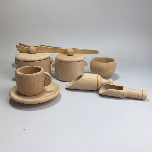 10pc Wooden Sensory Bin Tools