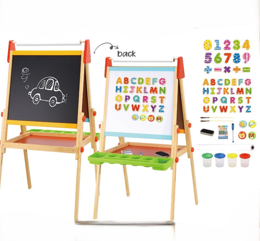 Tookyland Deluxe Premium Wooden Standing Writing Easel with Magnets,