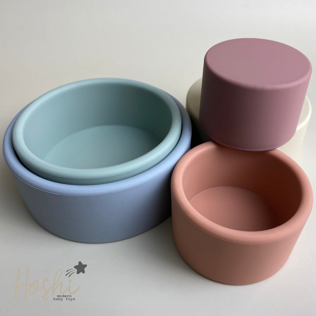 Silicone Stacking Cups Toy for Toddlers