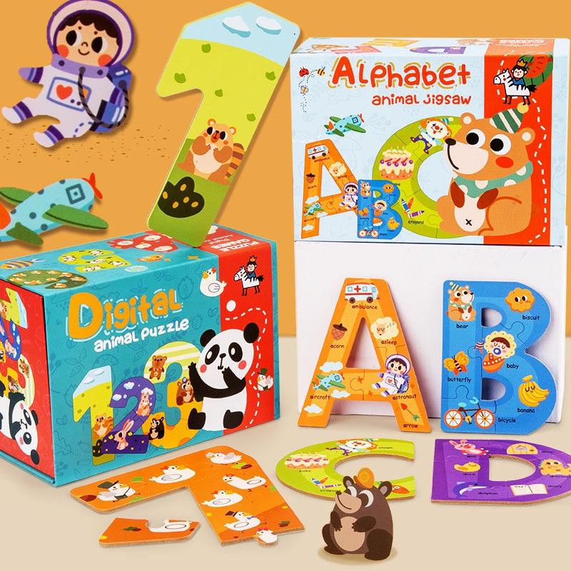 Animal Alphabet and Number Jigsaw Puzzle