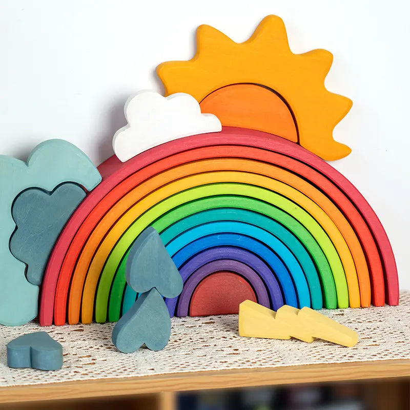 Wooden XL Giant Rainbow Stacking Toy