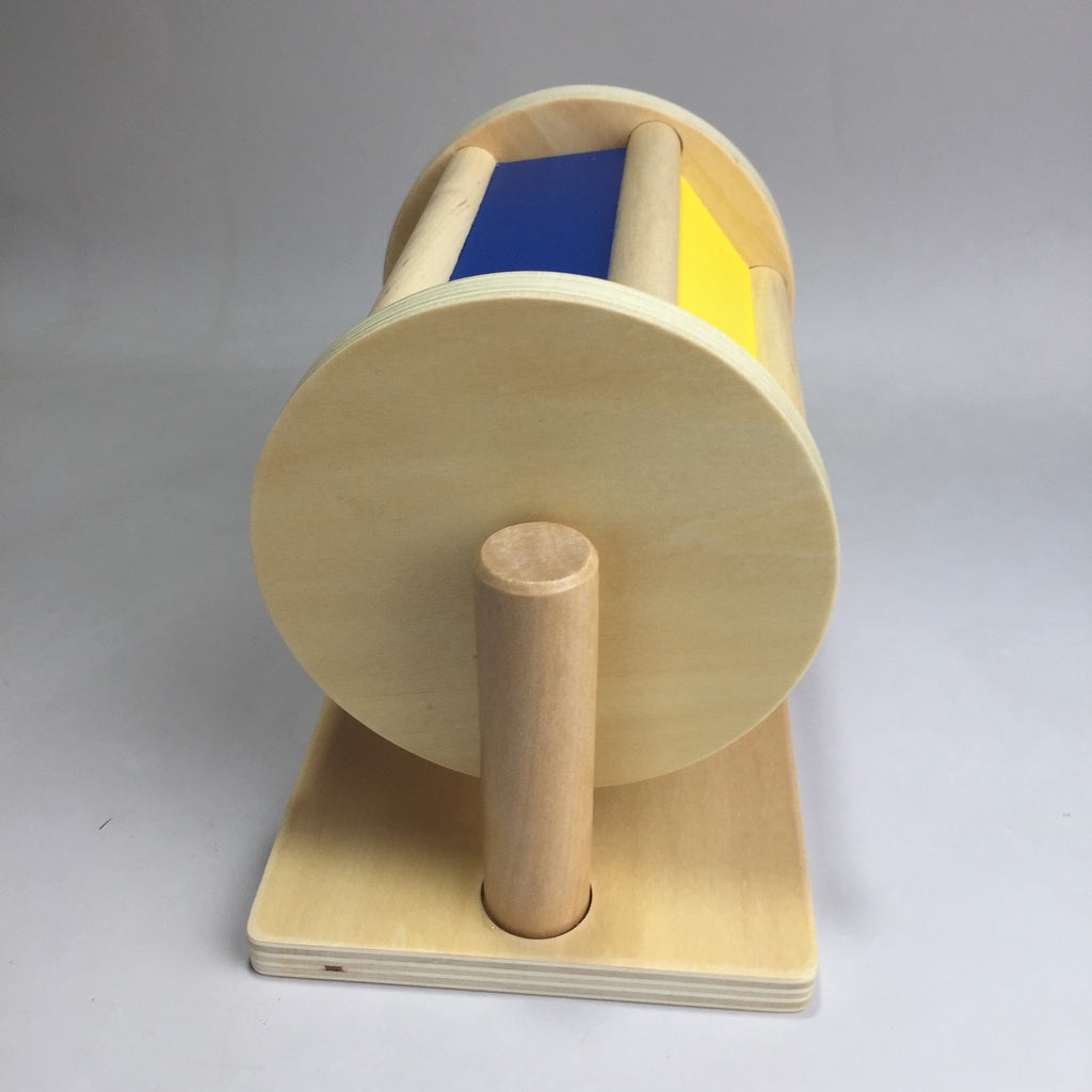 Wooden Spinning Drum with Mirror and Bell