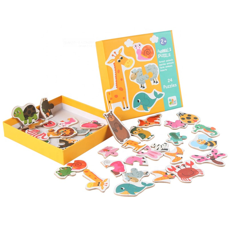 24 Pcs Animal Puzzle Box Set