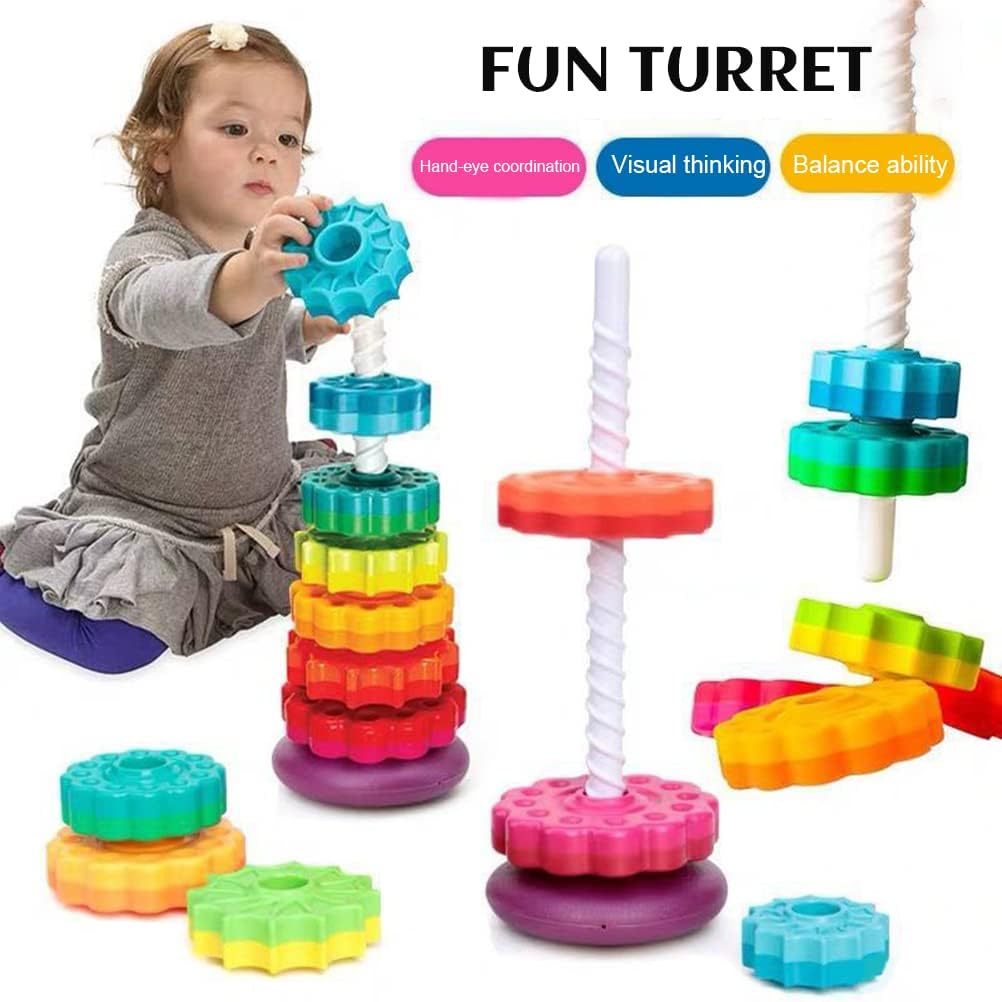 6 Layer Spinning Rainbow Tower