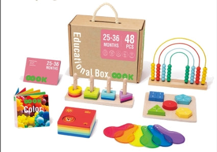 Tookyland 48pcs Montessori Educational Toy Box Play Kit Set Newborn Infant 25-36 months