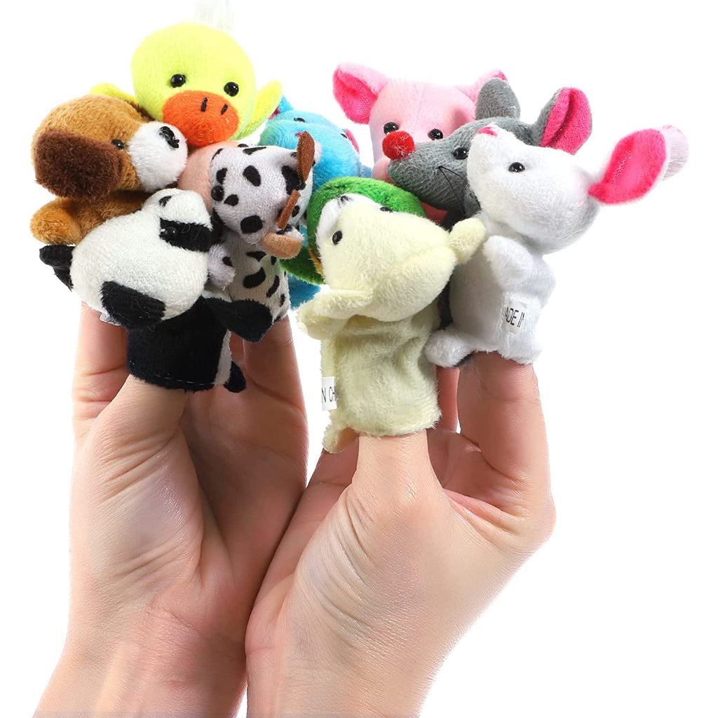 10pc Plush Animals Finger Puppet, Educational Toy