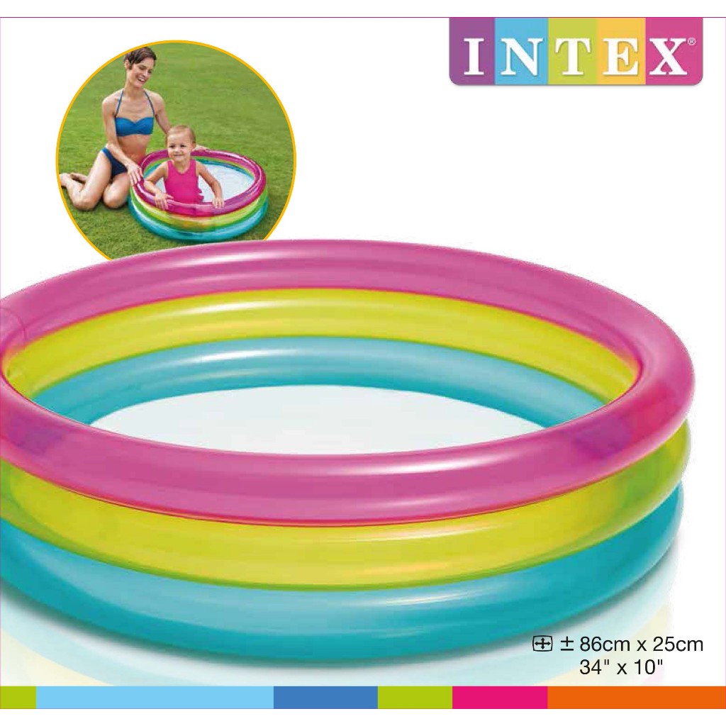 Intex Rainbow Baby Pool, Inflatable Swimming Pool