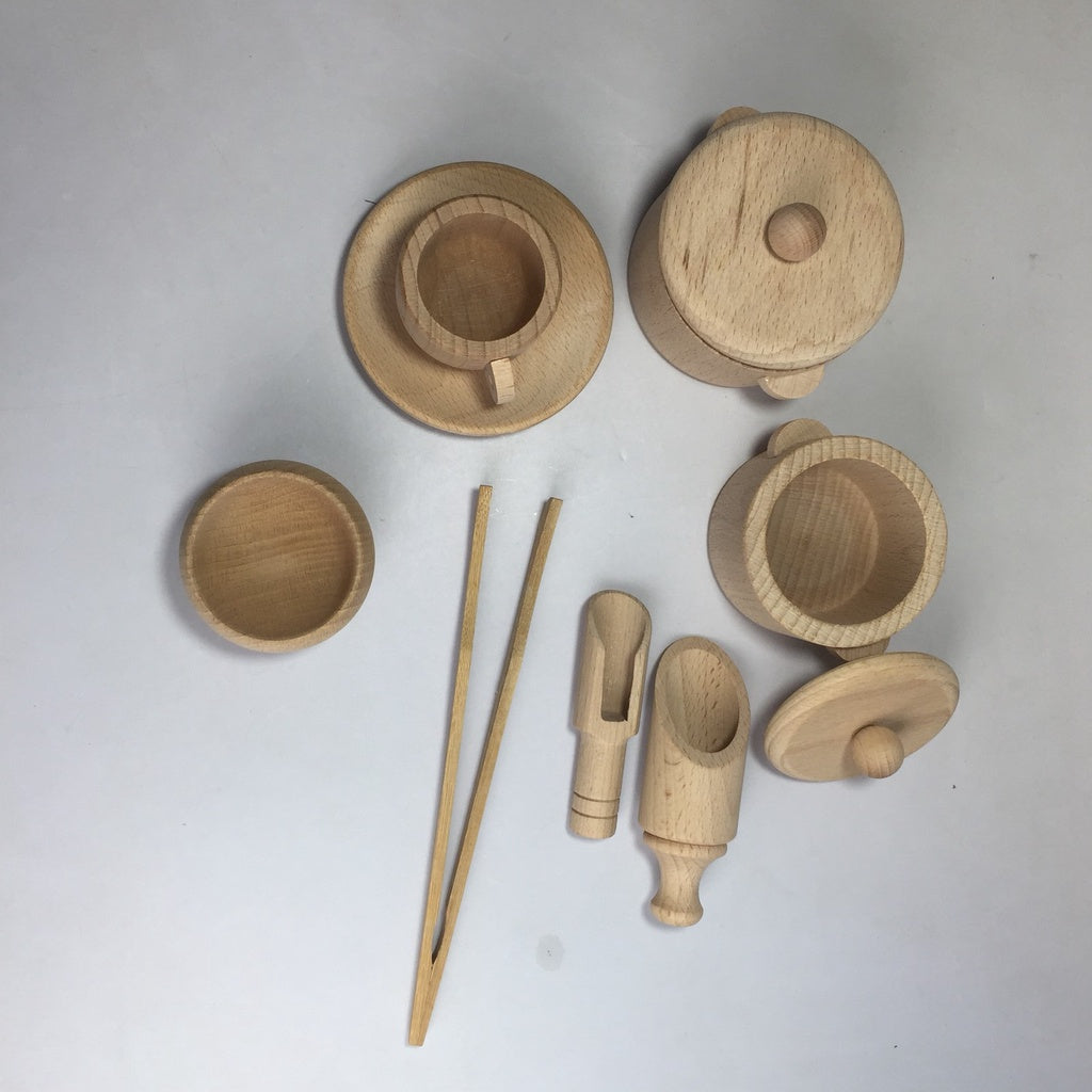 10pc Wooden Sensory Bin Tools