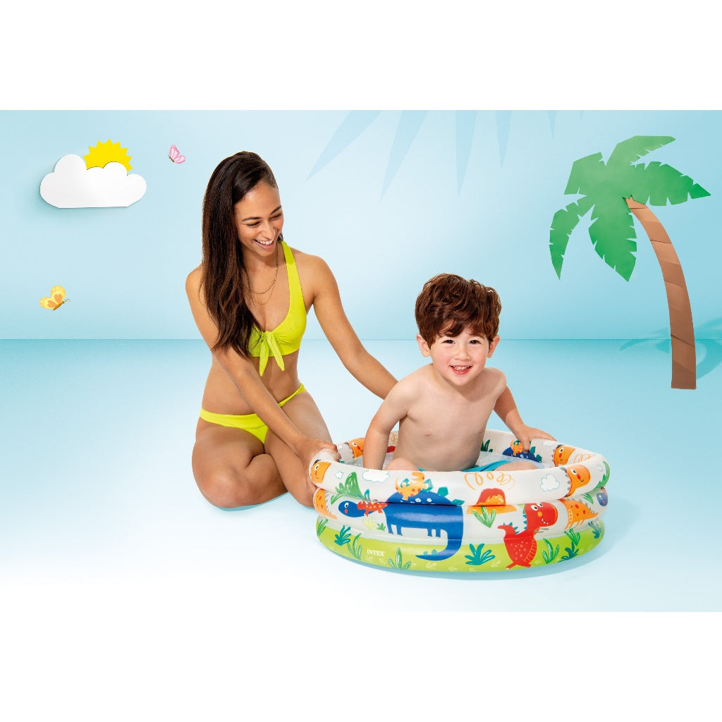 Intex Dino Buddies 3 Ring Baby Pool Inflatable Swimming Pool