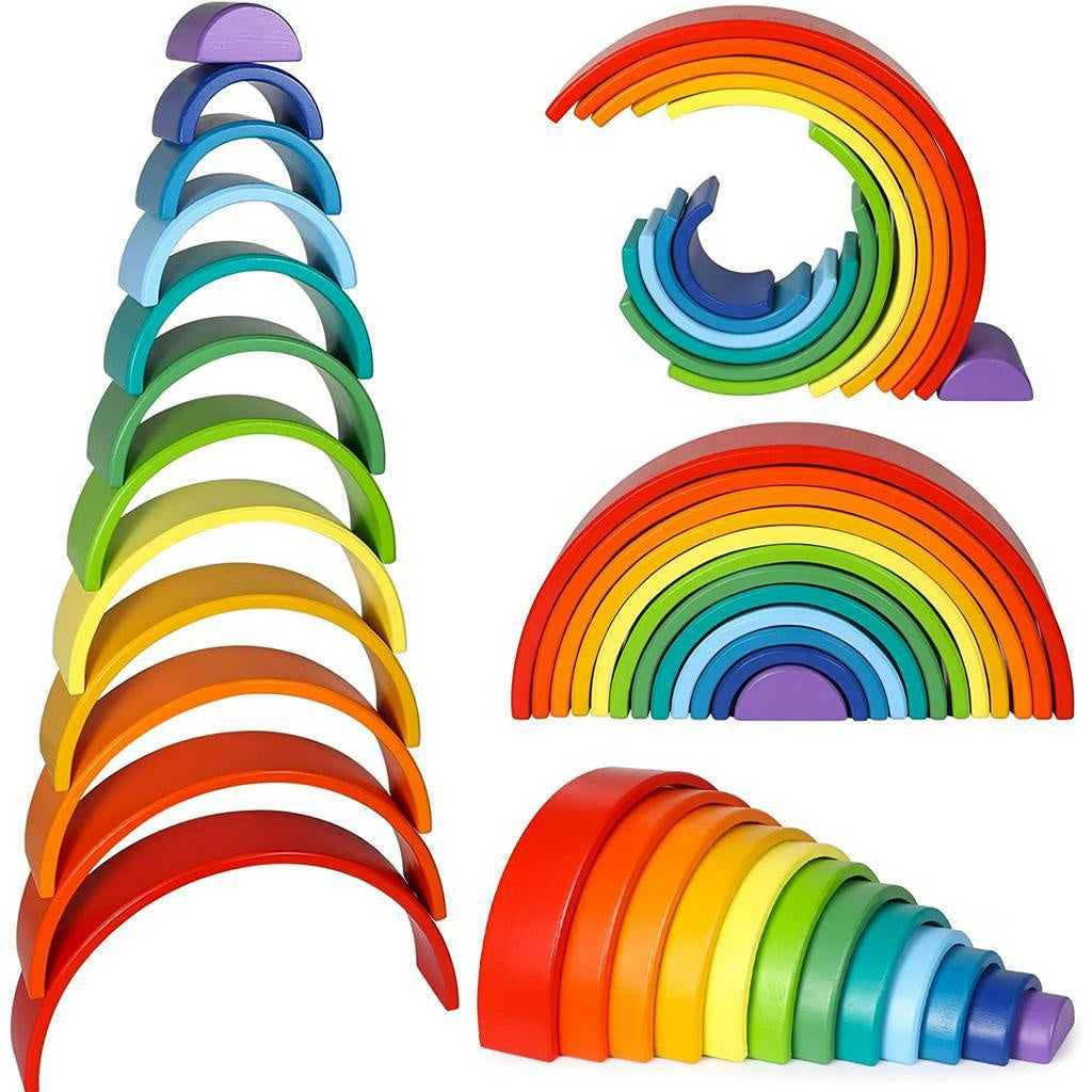 Wooden XL Giant Rainbow Stacking Toy