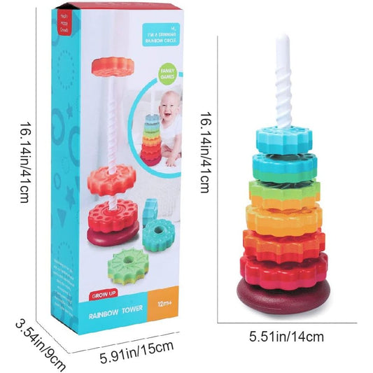 6 Layer Spinning Rainbow Tower