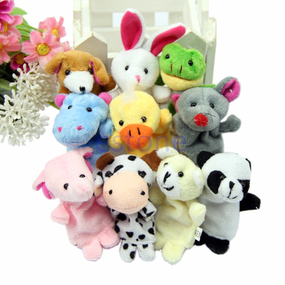 10pc Plush Animals Finger Puppet, Educational Toy