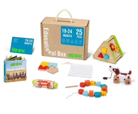 Tookyland 25pcs Montessori Educational Toy Box Play Kit Set Toddler 19-24 months