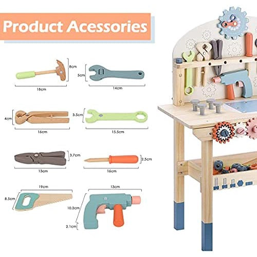 Wooden Tool Workshop Workbench Pretend Play