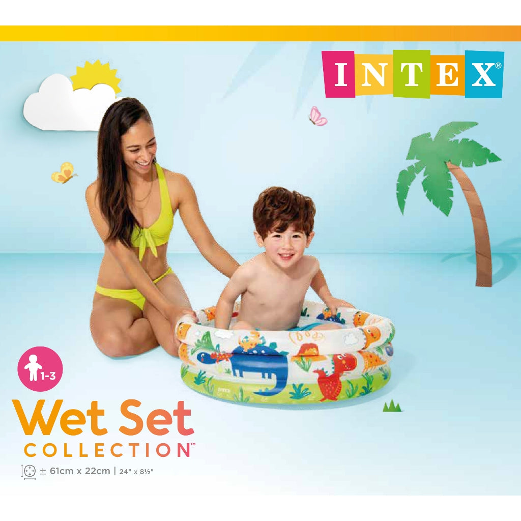 Intex Dino Buddies 3 Ring Baby Pool Inflatable Swimming Pool