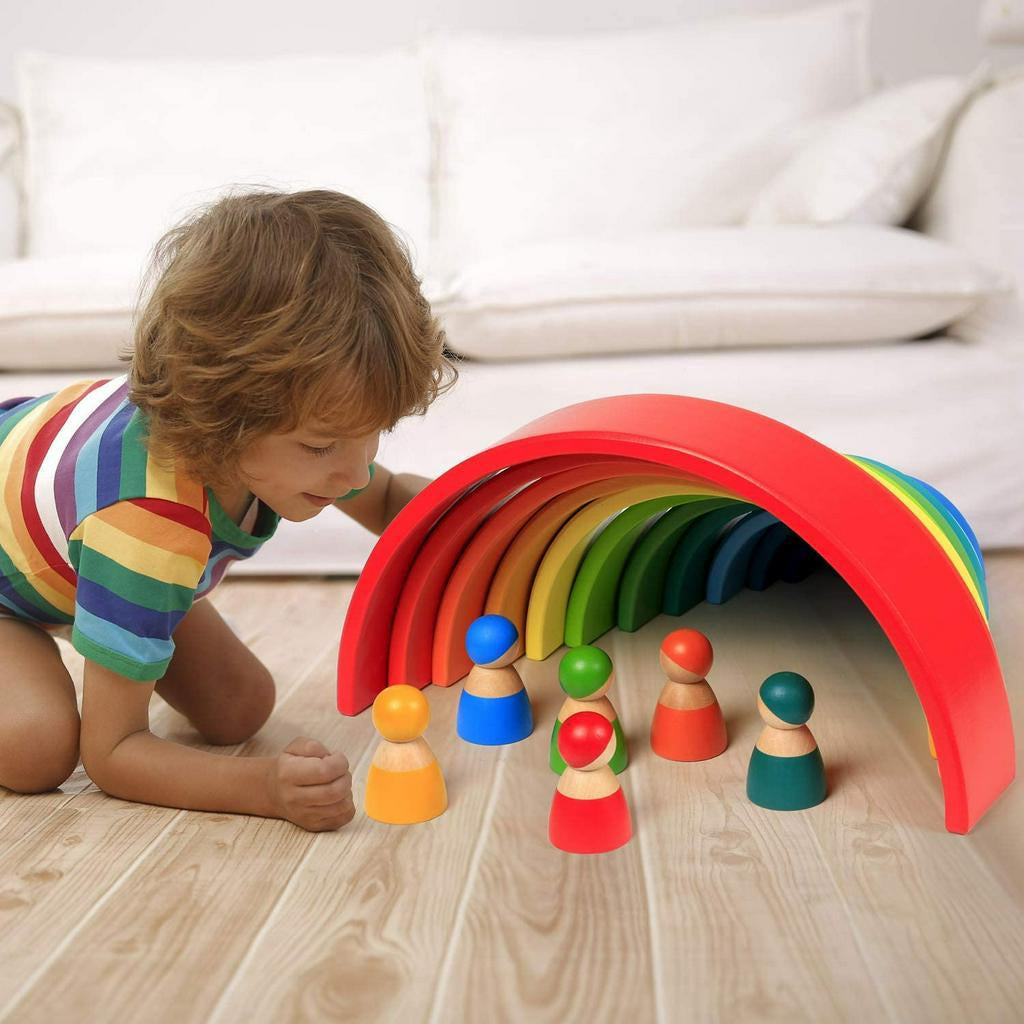 Wooden XL Giant Rainbow Stacking Toy