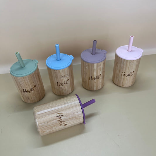 Natural Bamboo Sippy Straw Cup