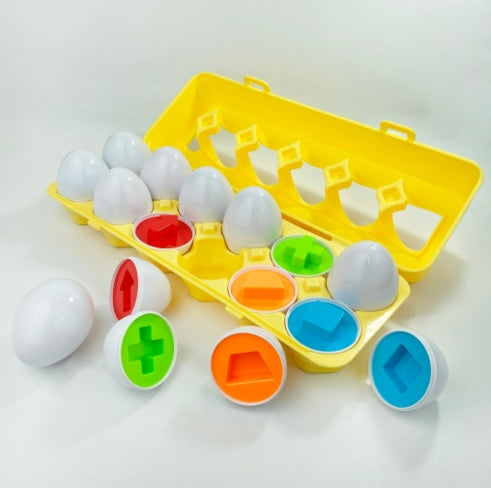 Color and Shape Matching Eggs with Tray