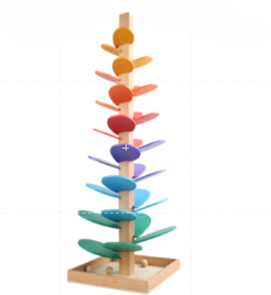 Wooden Rolling Ball Rainbow Petal Tree