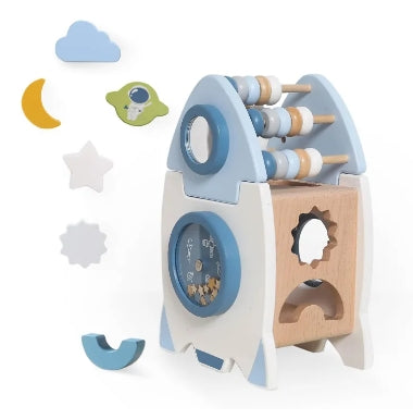 Wooden Space Rocket Ship Activity Toy