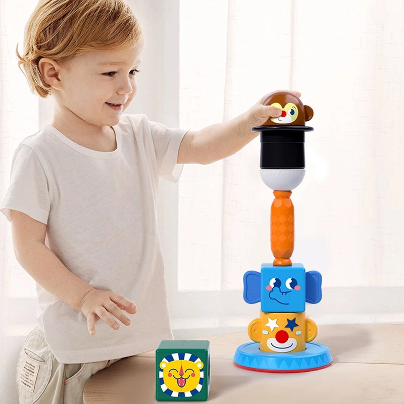 Circus Tower, Montessori Style, Educational Interactive Toy