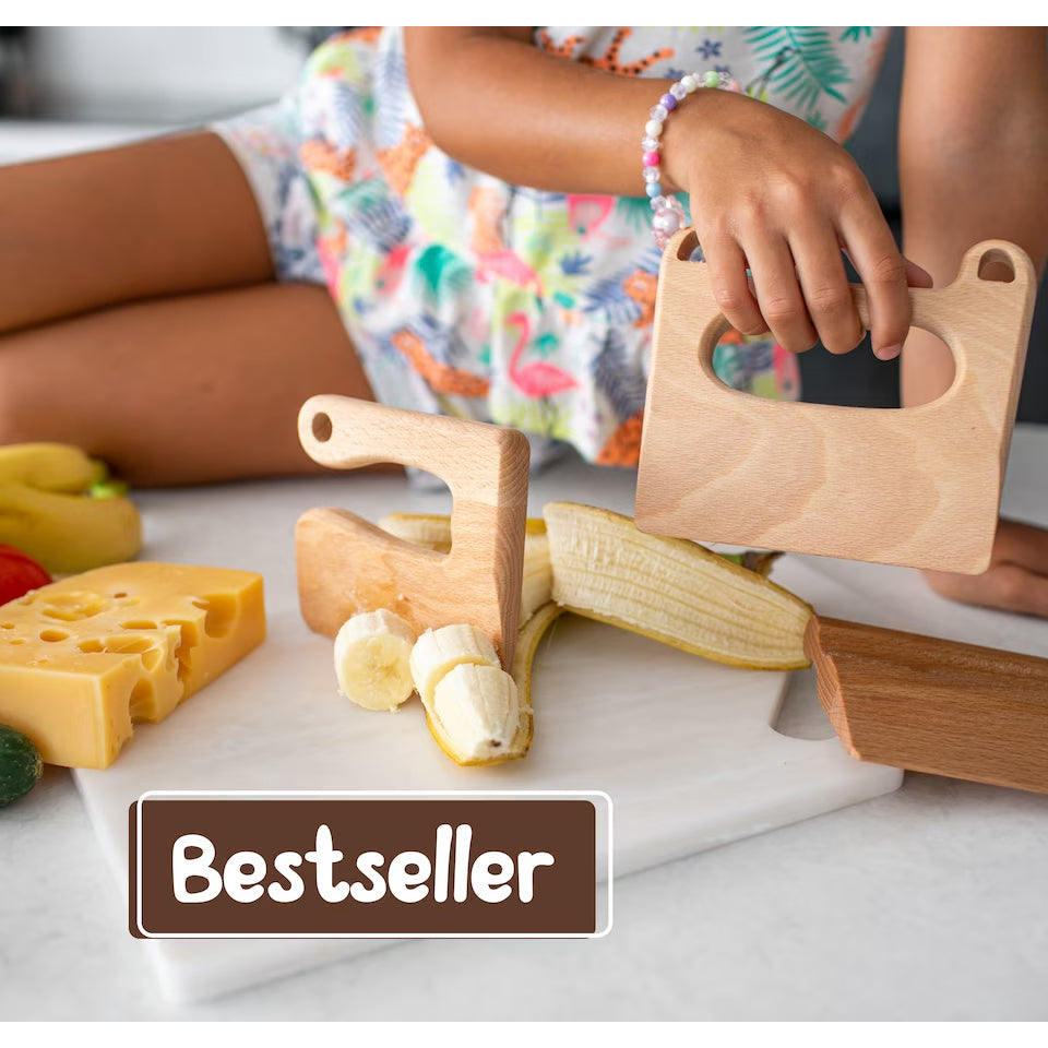 Wooden Toddler Mini Safe Knife or Cutter