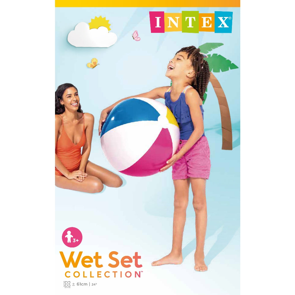 Intex Glossy Panel Ball, 24 inches, Inflatable Colorful Pool and Beach Toy