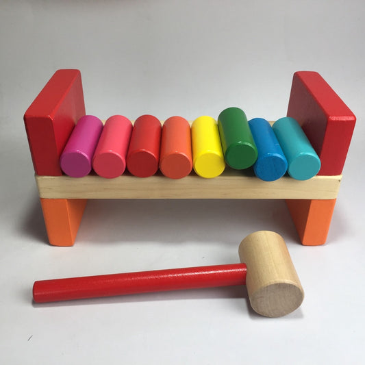 Wooden Pounding Bench with Mallet Toy