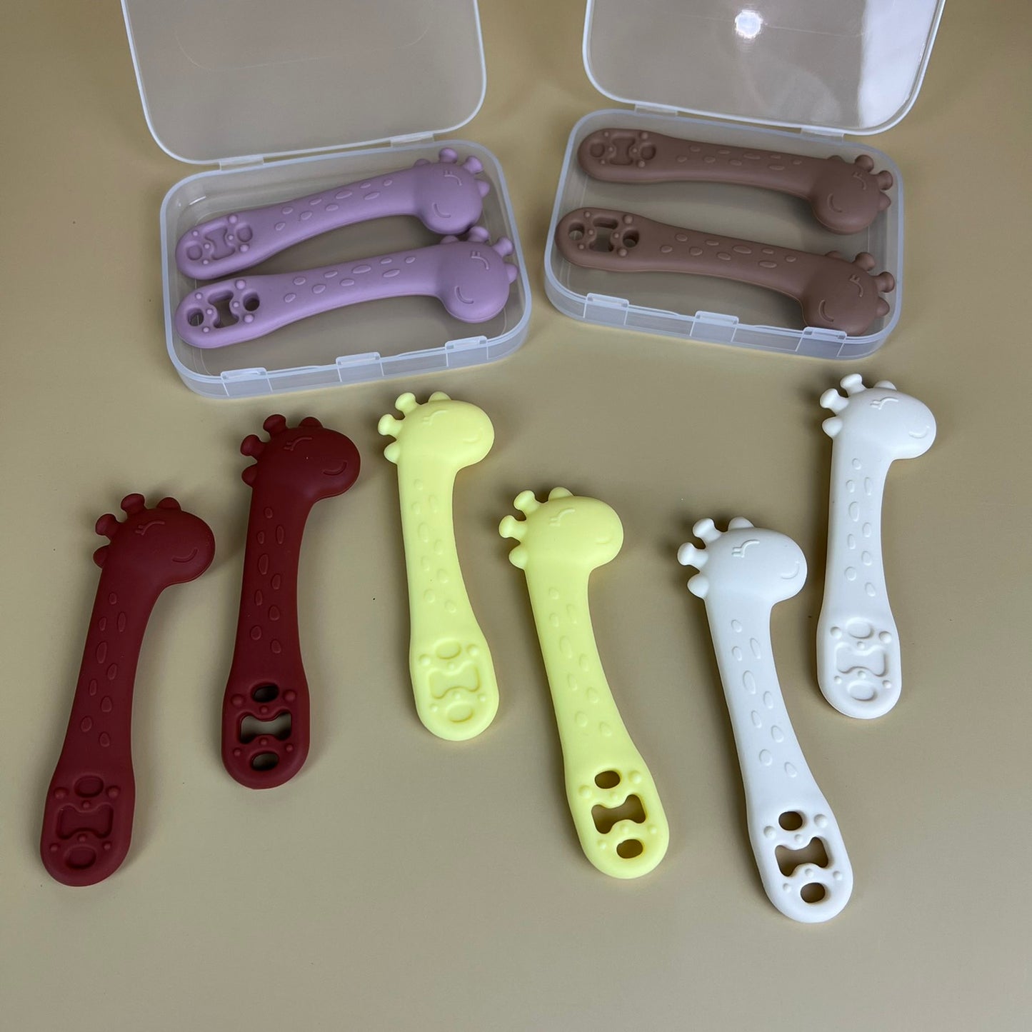 Silicone Giraffe Training Pre-Spoon Set