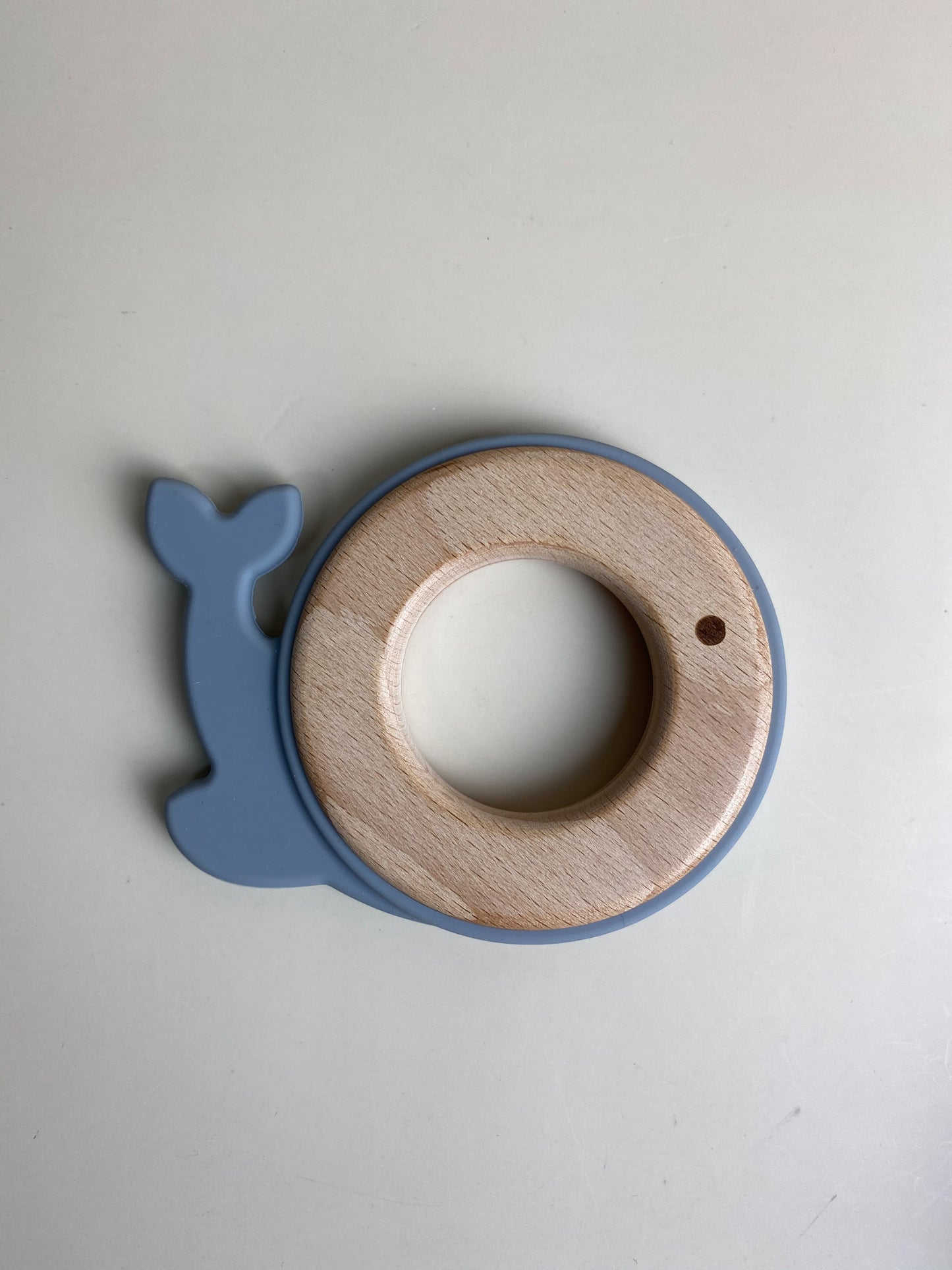 Silicone and Wood Animal Disc Teether