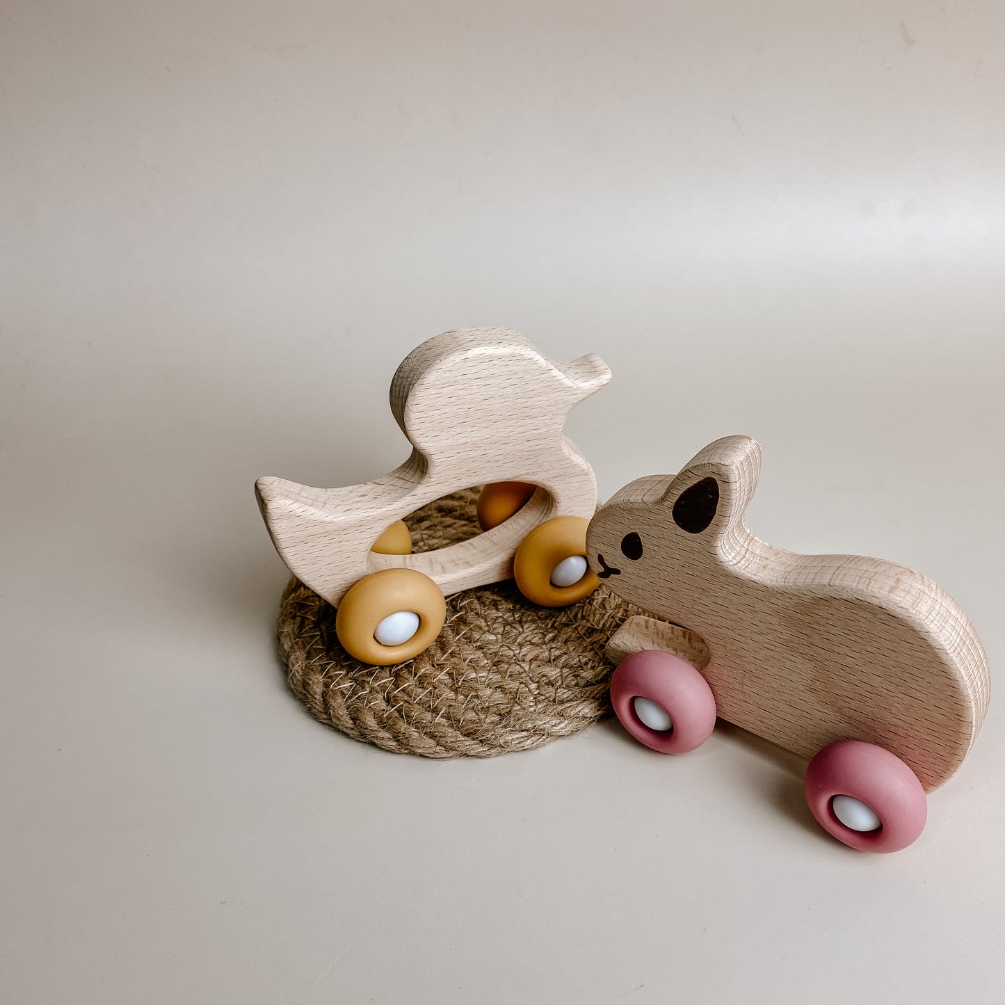 Wooden Wheelie Farm Animal Toy