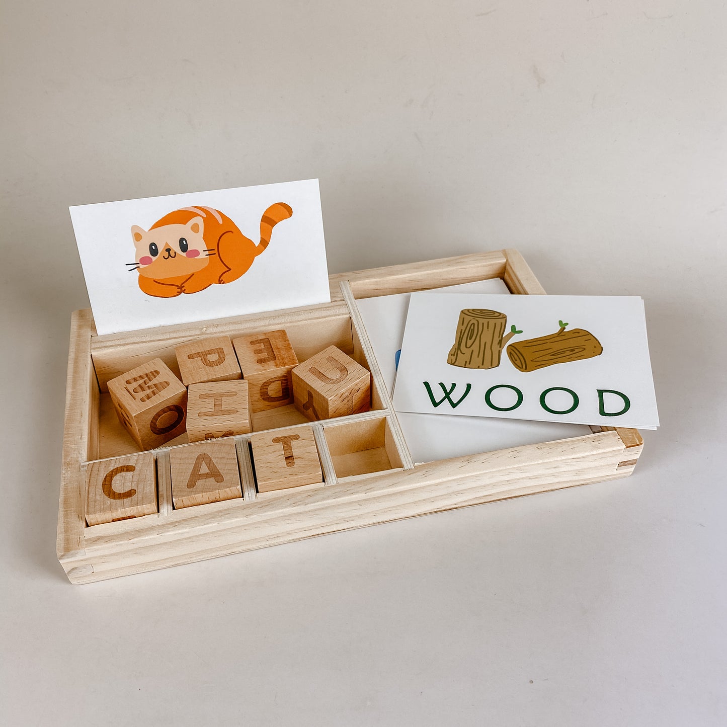 Wooden Spelling and Matching Blocks