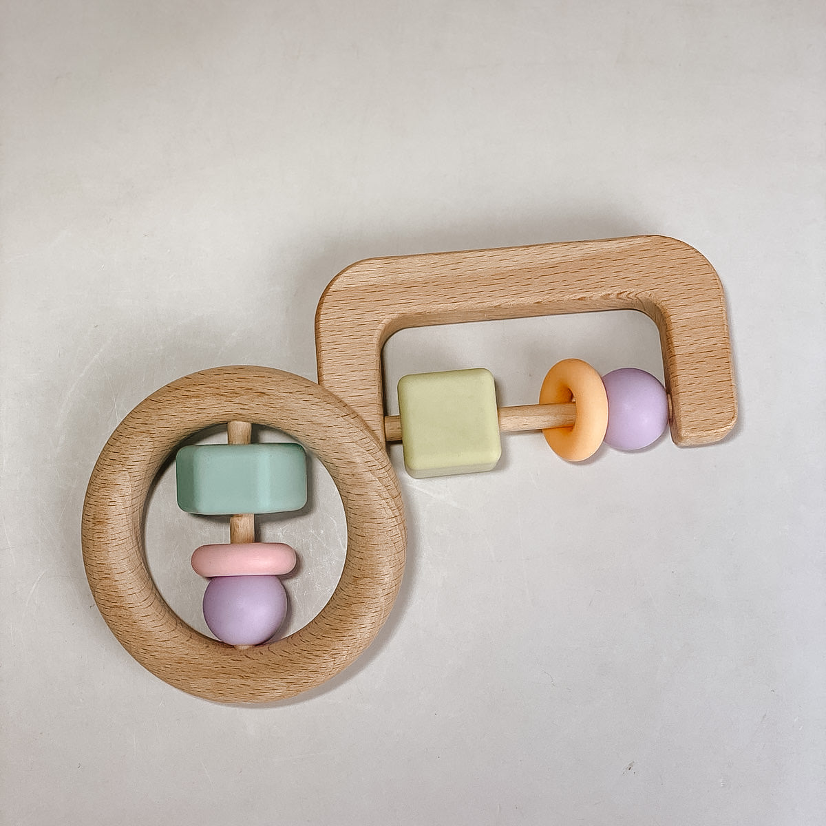 Wooden and Silicone Geometric Shape Teether
