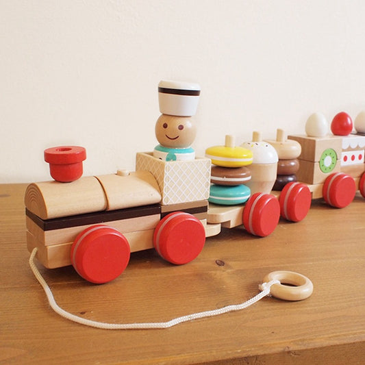 Wooden Dessert Train Pull Toy
