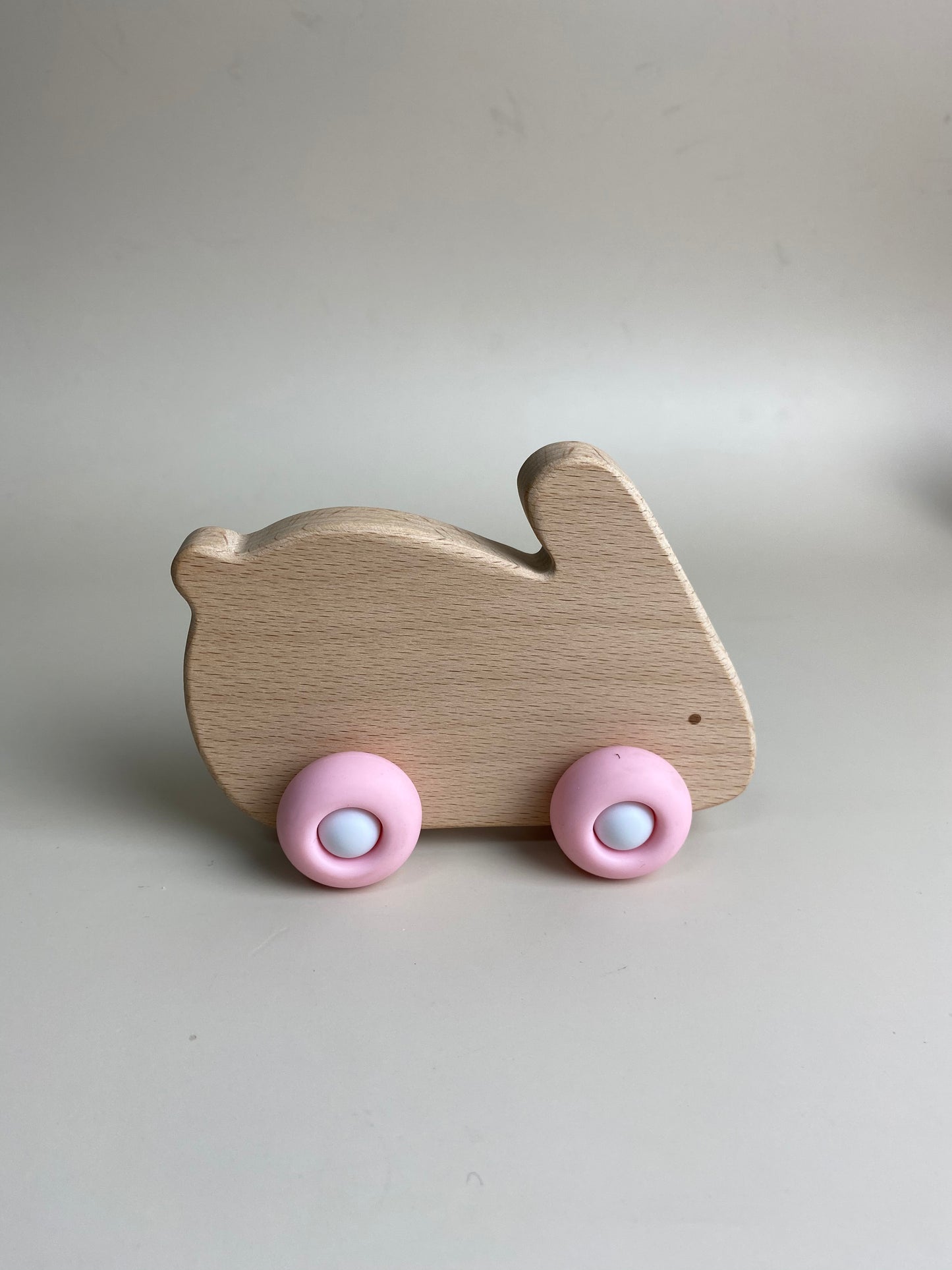 Wooden and Silicone Animal Wheelie Toy