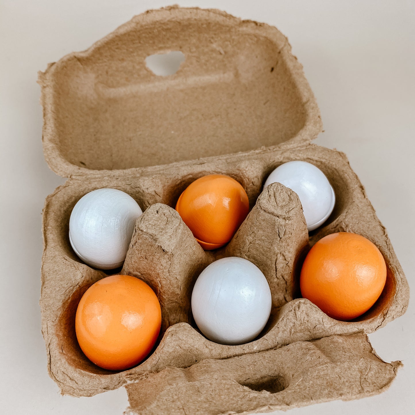 Wooden Half Dozen Egg Set