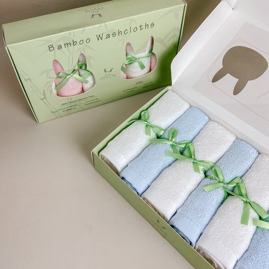 Bamboo Washcloths Gift Set for Newborn