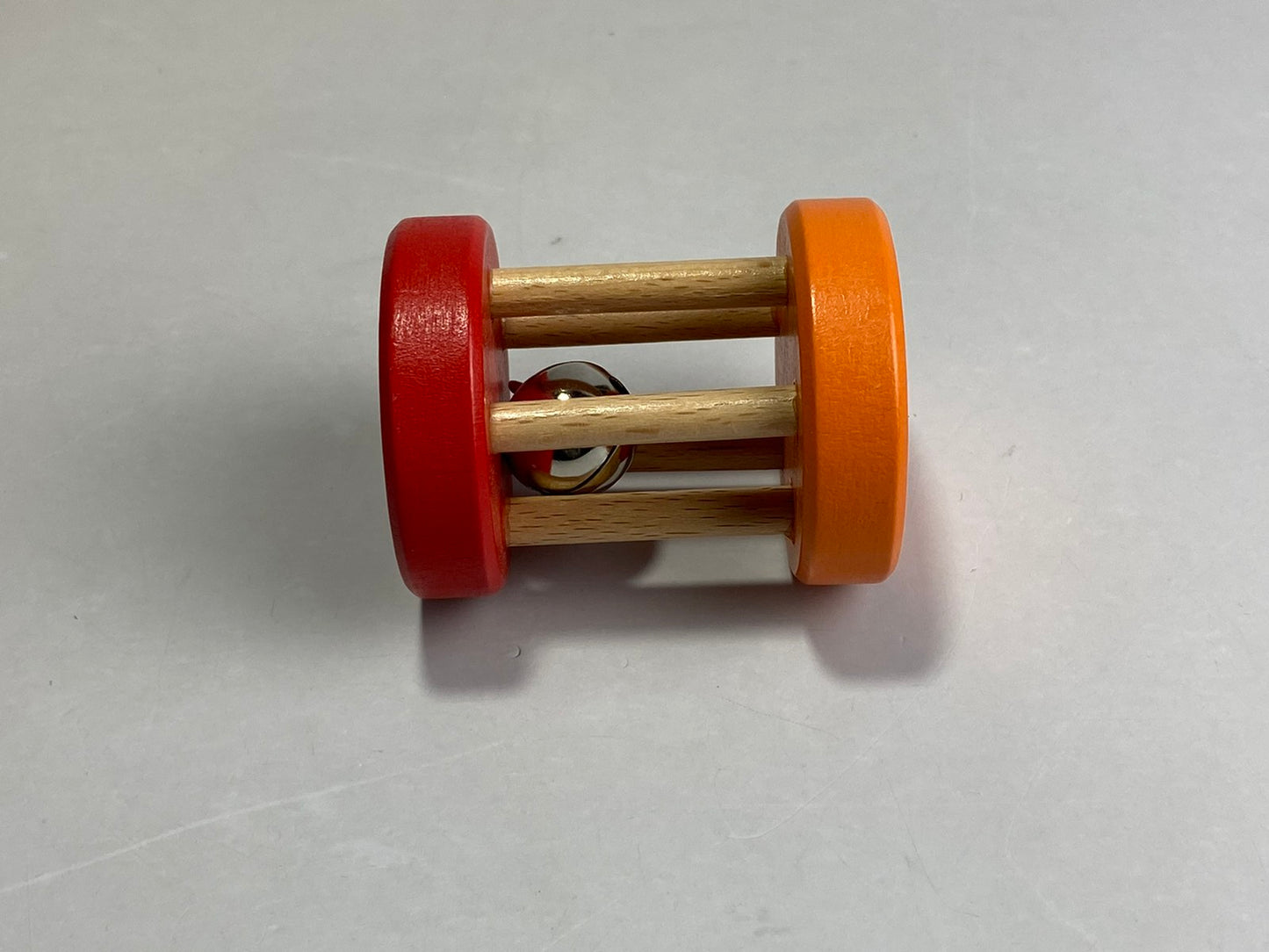 Wooden Rolling Rattle Bell Toy
