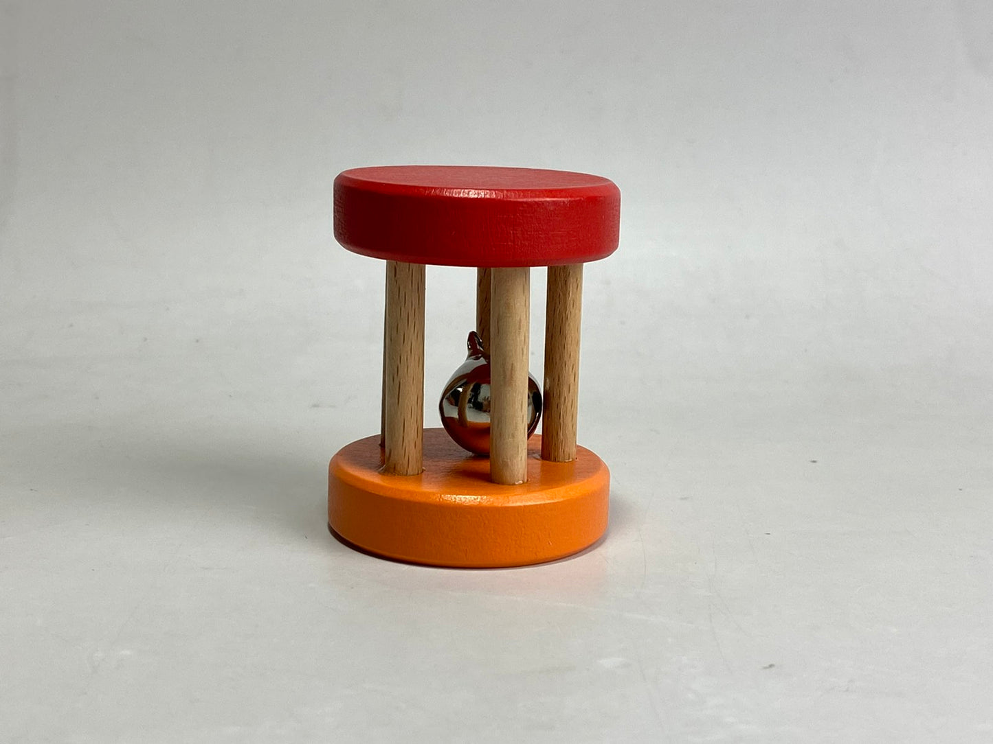 Wooden Rolling Rattle Bell Toy
