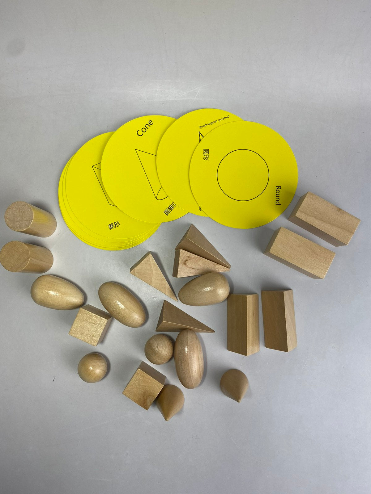 Wooden Geometric Shape Recognition Blocks