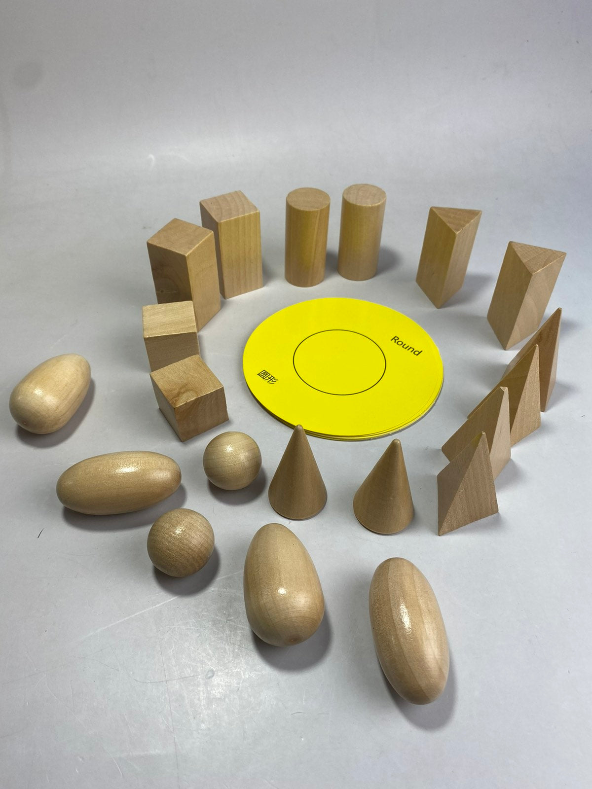 Wooden Geometric Shape Recognition Blocks