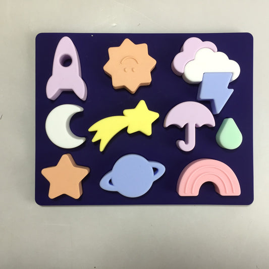 Silicone Weather and Cosmic Shape Puzzle Board