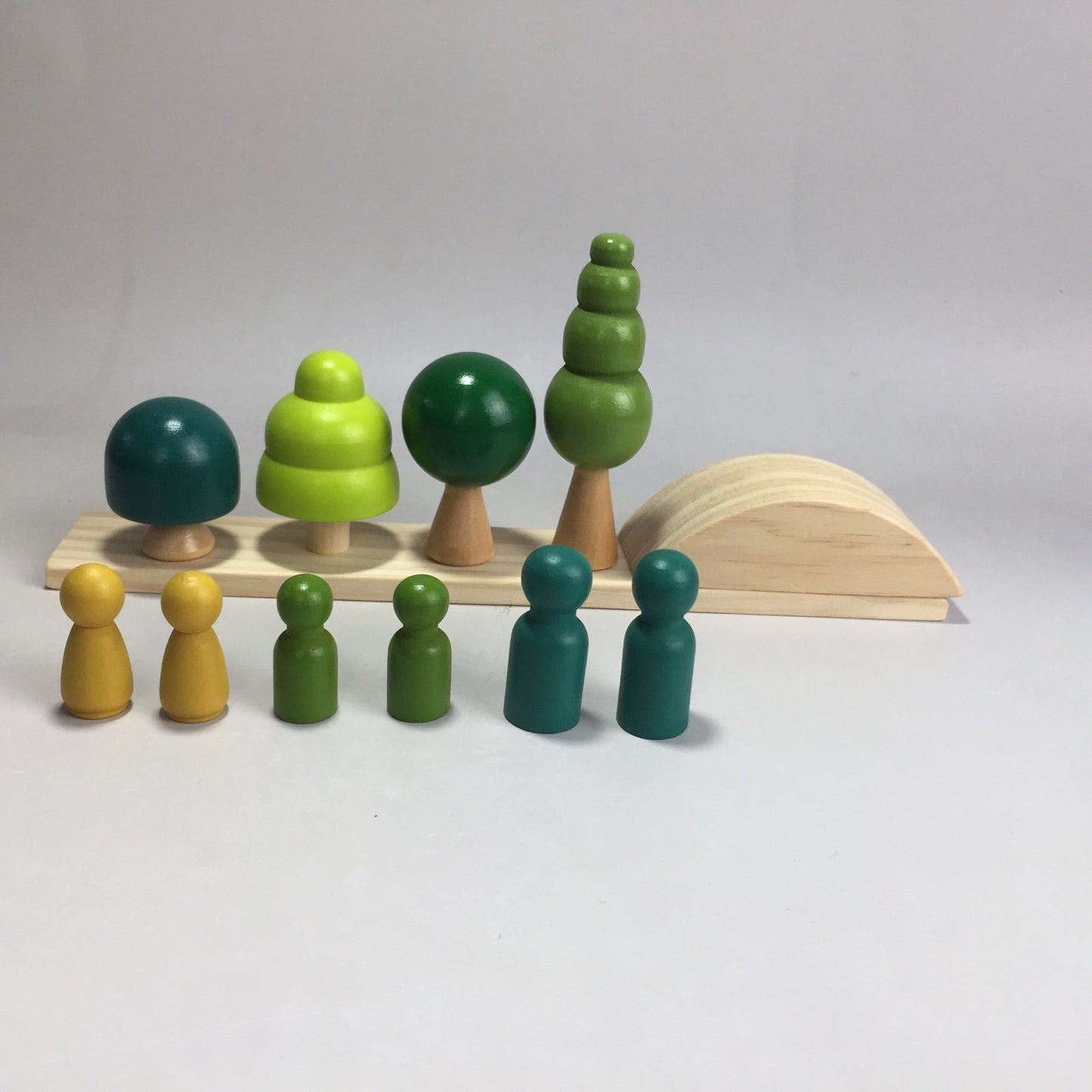 Wooden Trees and Pegs Stacking Block