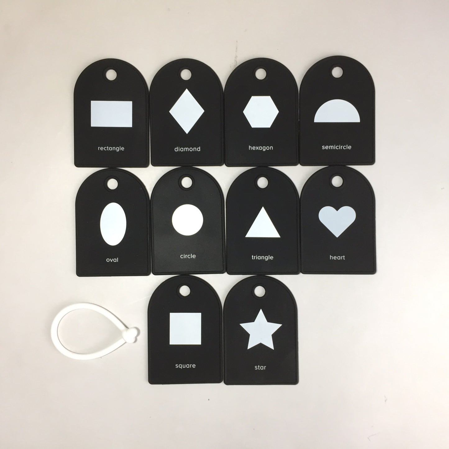 Black and White Silicone Shapes Flash Card