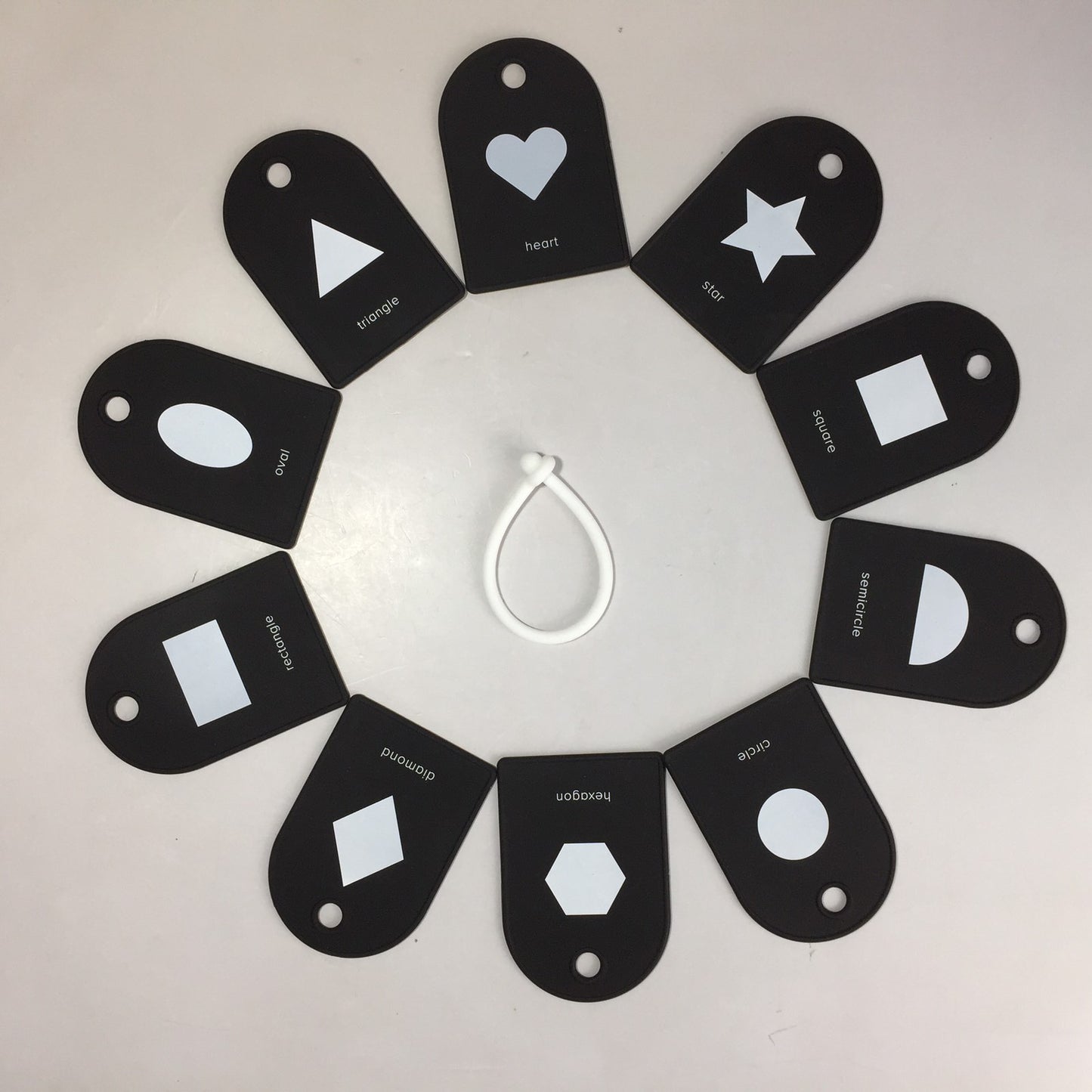 Black and White Silicone Shapes Flash Card
